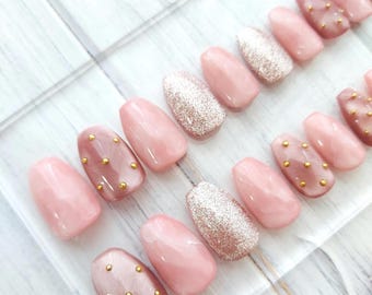 Premium Pink Ballerina: Japanese Artist 20pc Luxury Set. 3D Studs & Dual Velvet-Flash Magnetic Glow. Handcrafted. Full set, no sizing needed
