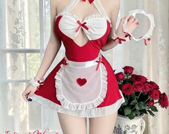 Women's French Maid Outfit Sexy Cosplay Lingerie Halloween Costume Dress