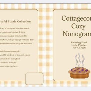 Cottagecore Nonogram Pusselbok | Färgutgåva | Pixel Logic (digital nedladdning)