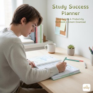 Planificador de estudio para TDAH imprimible, hojas de desglose de tareas para estudiantes, organizador de tiempo y redacción de ensayos, cuaderno de ejercicios de funciones ejecutivas