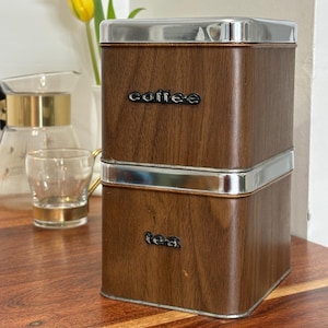 Vintage Mid-Century "The Queen Line" Stacking Canisters | Coffee & Tea