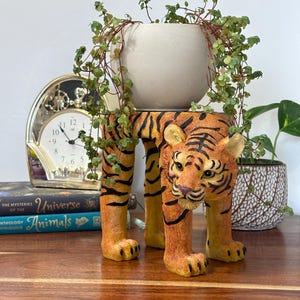 Vintage Tiger Plant Stand
