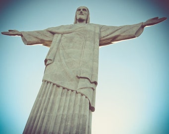 Christ The Redeemer in Rio de Janeiro Brazil Close Up
