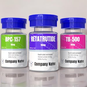 Editable Peptide Label Templates | Canva Editable | Retatrutide | BPC-157 | TB-500
