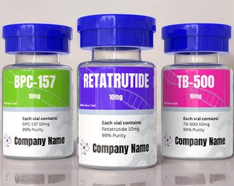 Editable Peptide Label Templates | Canva Editable | Retatrutide | BPC-157 | TB-500