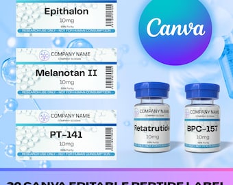20x Editable Peptide Label Templates | Canva Editable