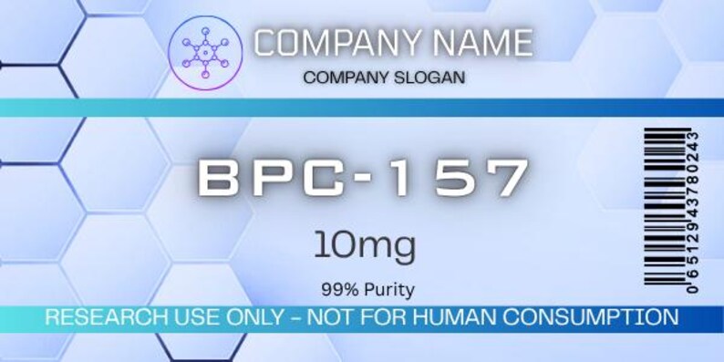 Purity Bar Code 40x Editable Peptide Vial Label Templates | 2 Sizes (2x1