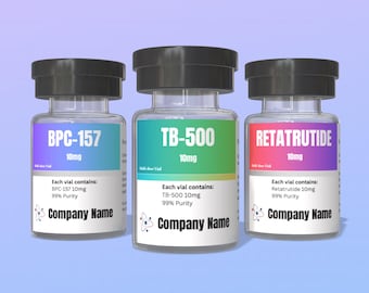 Editable Peptide Vial Labels (Digital Download) – Canva Template