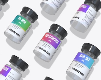 Editable Peptide Vial Label Templates (Digital Download)