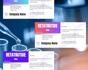 Editable Peptide Vial Label Templates (Digital Download)
