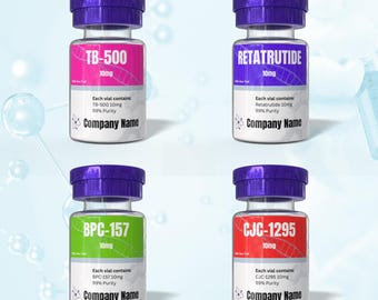 Editable Peptide Vial Labels | Canva Template (Digital Download)