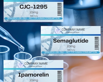 Editable Peptide Label Templates 2"x1" INCH | 3mL Vial