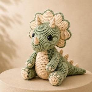Virkat dinosauriemönster PDF, Dino Amigurumi handledning, Brontosaurus plysch, nybörjarvänlig, digital nedladdning