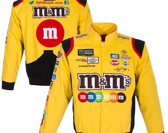 Men's retro racing yellow & black jacket – kyle busch motorsport jacket for men