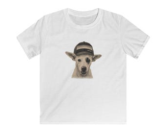 Dog Wearing Snapback Kids Tee | Cute Puppy Illustration
