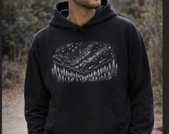 Sternenwald Hoodie | Nordlichter Nachthimmel Sweatshirt