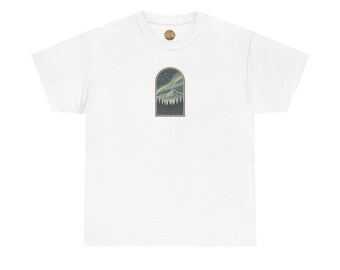 Northern Lights Window Tee | Aurora Borealis Forest T-Shirt