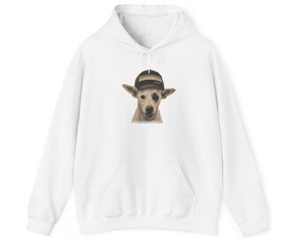 Dog in a Snapback hoodie | Cute Canine Portrait sweatshirt