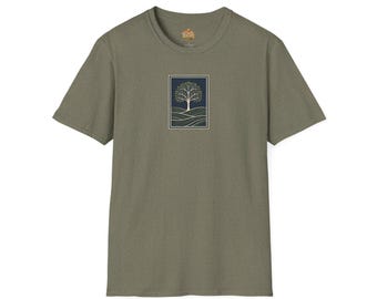 Camiseta con ilustración minimalista de un árbol / Arte lineal de la naturaleza