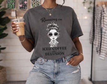 Laufen auf Eiskaffee Wahn T-Shirt | Kaffee-Liebhaber-Shirt