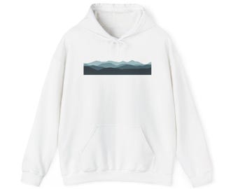 Minimal Layered Mountain Range Hoodie | Mountain Silhouette Landscape