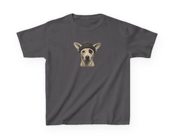 Dog Wearing Beanie Kids Tee | Cute Pup Illustration, Childrenpparel