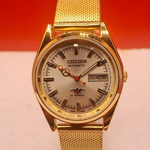 Herrklocka med automatiskt guldfärgat datum | Mekanisk självuppdragande klocka | Guldfärgat nätarmband i rostfritt stål | Lyxigt klassiskt armbandsur | Dag- och datumklocka