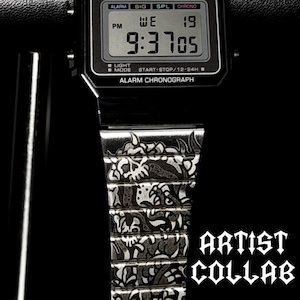 Custom Casio A700 • Tattoo Artist TakiiTattoo Collab Design • Engraved Watch image 1