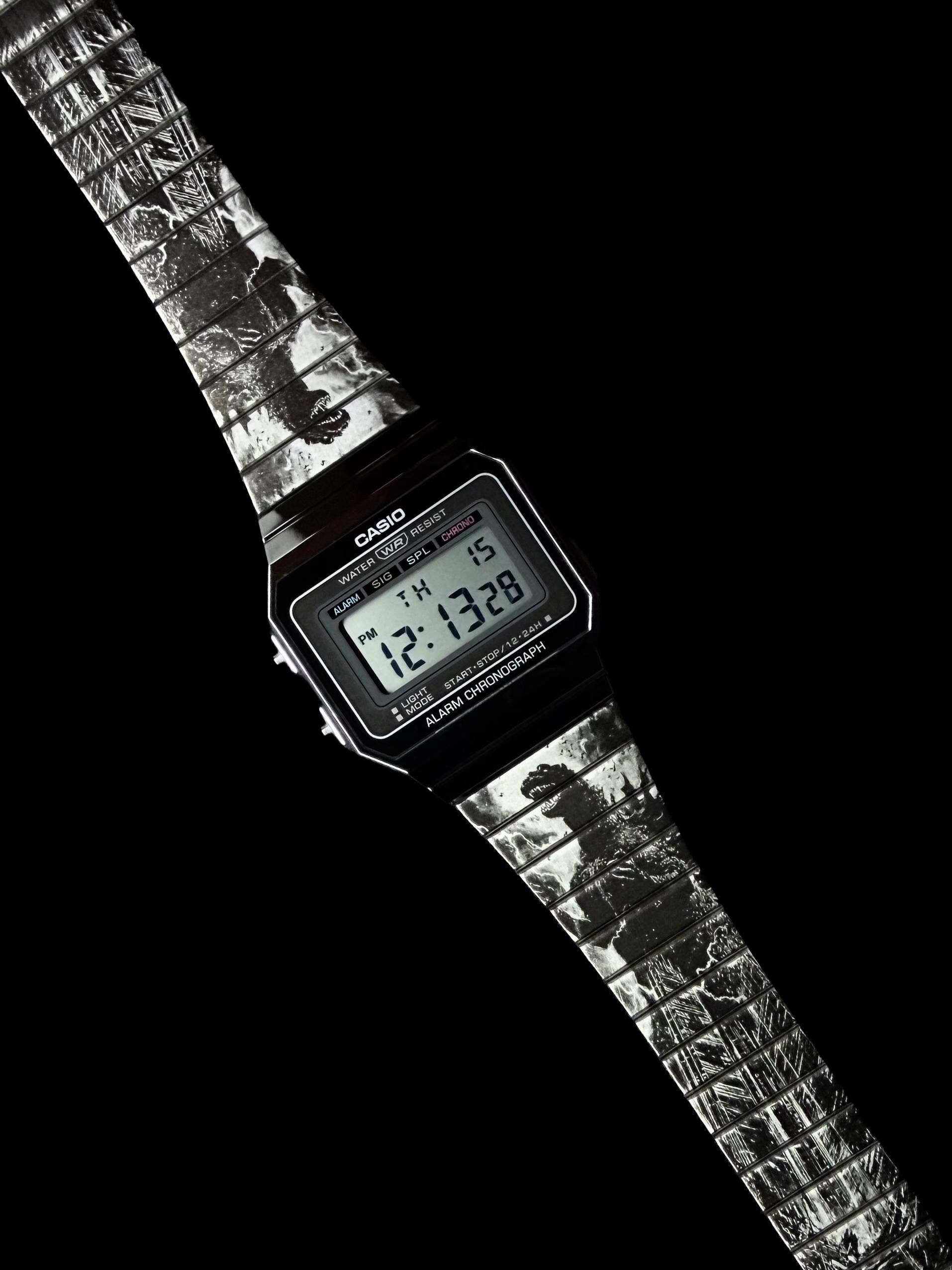 Custom Casio A700W-1A Heisei “zilla”- Inspired Design Engraved