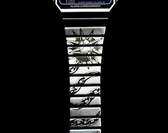 Custom Casio A700W-1A Lost Flail Design Engraved Watch