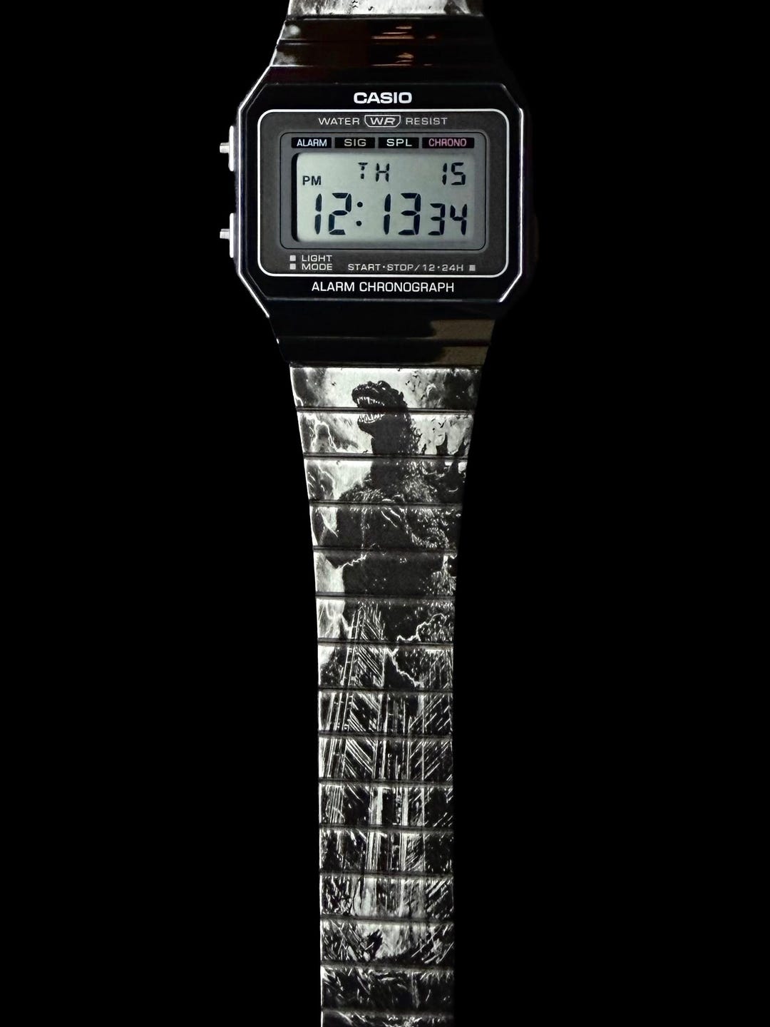 Custom Casio A700W-1A Heisei “zilla”- Inspired Design Engraved