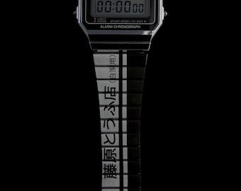 Reloj Casio A700W-1A personalizado con diseño grabado inspirado en la tienda de tofu