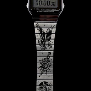 Custom Casio A700W-1A Glory Design Engraved Watch