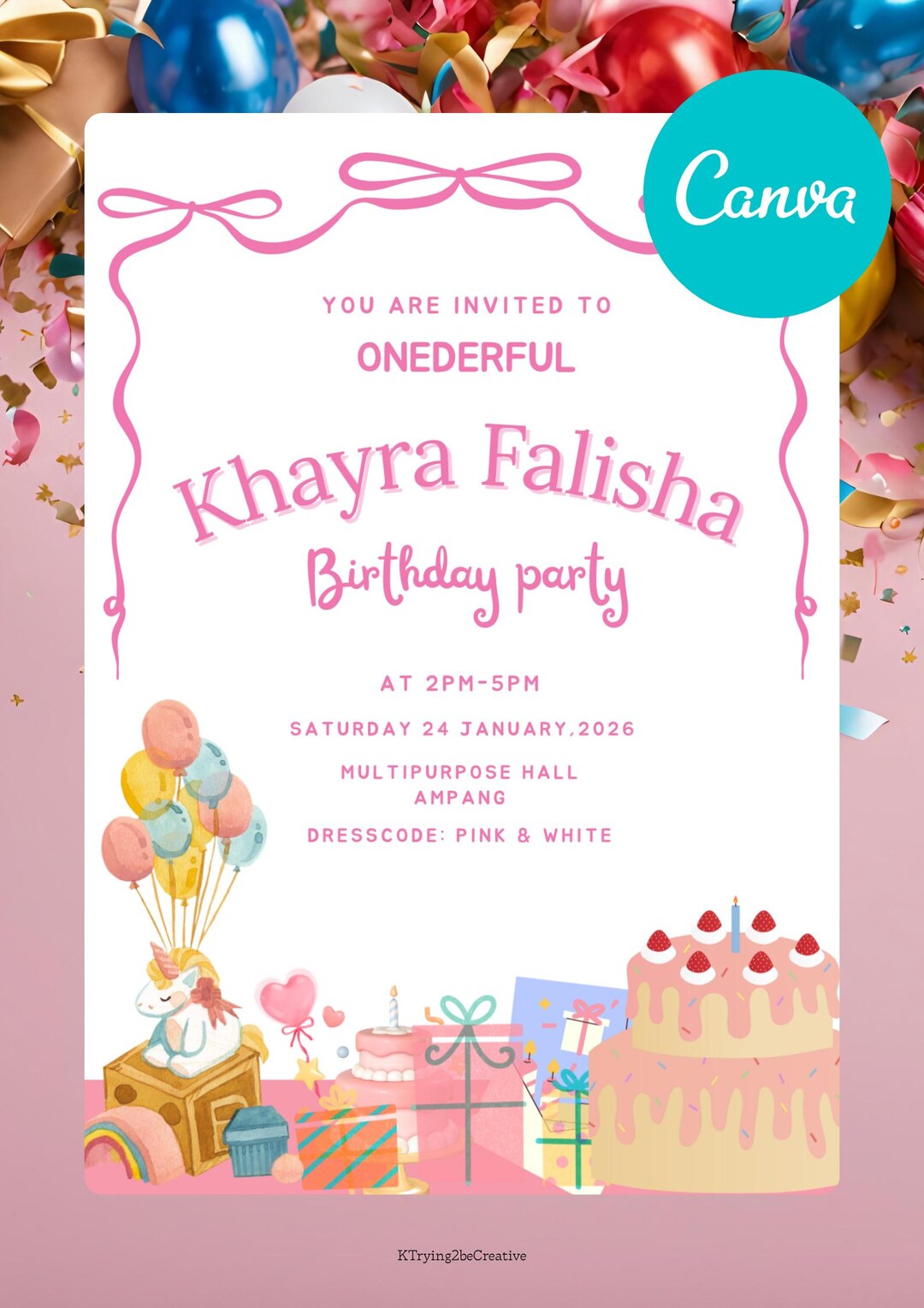 Editable Birthday Invitation | Birthday Party | Canva Template - Etsy