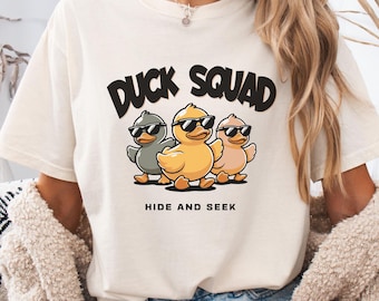 Duck Squad Hide and Seek Shirt Women, Comfort Colors Funny Cruise Duck Tee, Duck Lover Gift for Her, Cute Duck Squad Matching Cruise Shirt