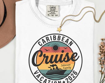Personalized Caribbean Cruise Shirt, Custom Family Cruise Vacation 2026 Tee, Matching Cruise Group Shirts, Comfort Colors Family Trip Tee