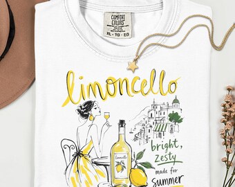 Limoncello Shirt Women, Comfort Colors®, Italy Amalfi Coast Tee, Lemon Summer Drink Shirt, Italian Vacation Gift for Her, Girls Trip Tee