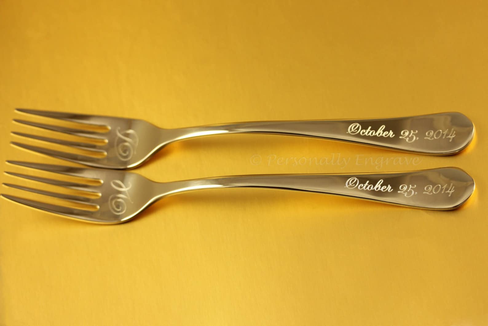 Engraved Personalized Wedding Cake Forks Mr and Mrs bride Etsy