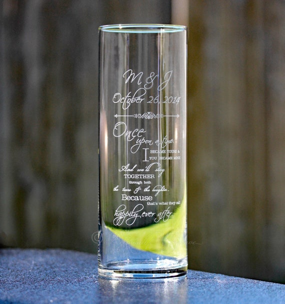 Once Upon A Time Unity Candle Vase With Personalized Etsy