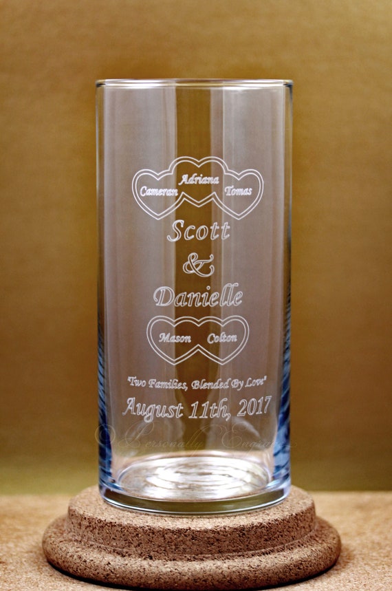 Blended Family Unity Candle Wedding Vase with Hearts and Etsy