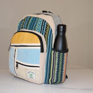 Blue & Yellow Patchwork Himalayan Hemp Backpack