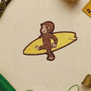 Vintage Surf Monkey Embroidered Patch Cute Cartoon Ape Y2K Jacket Backpack Applique