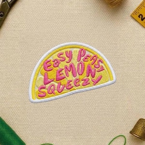 Easy Peasy Lemon Squeezy Patch Cute Retro Embroidered Patch Funny Y2K Jacket Backpack Applique