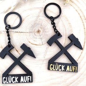 Schlüsselanhänger „Glück auf“ – Bergbau Geschenk | Schlägel & Eisen | Kumpel Geschenk | Ruhrpott Souvenir | Glücksbringer | Keychain