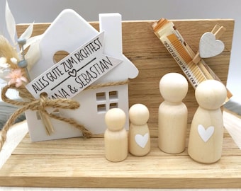 Richtfest Geldgeschenk personalisiert | Hausbau Geschenk mit Namen | Geschenk zum Einzug | Bauherren Geschenk Familie