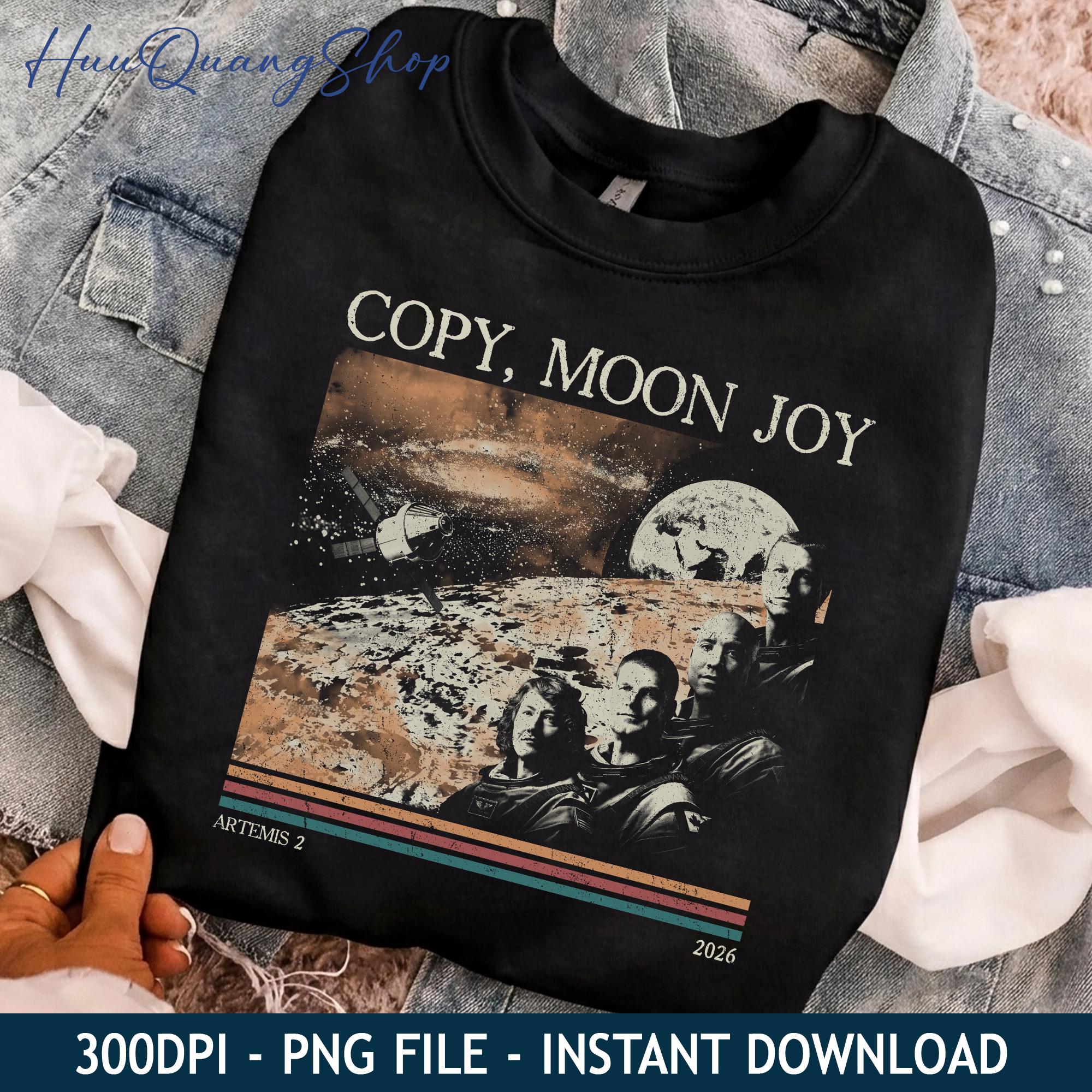 Copy Moon Joy Artemis II Vintage PNG, Retro Space Mission Crew 2026 ...