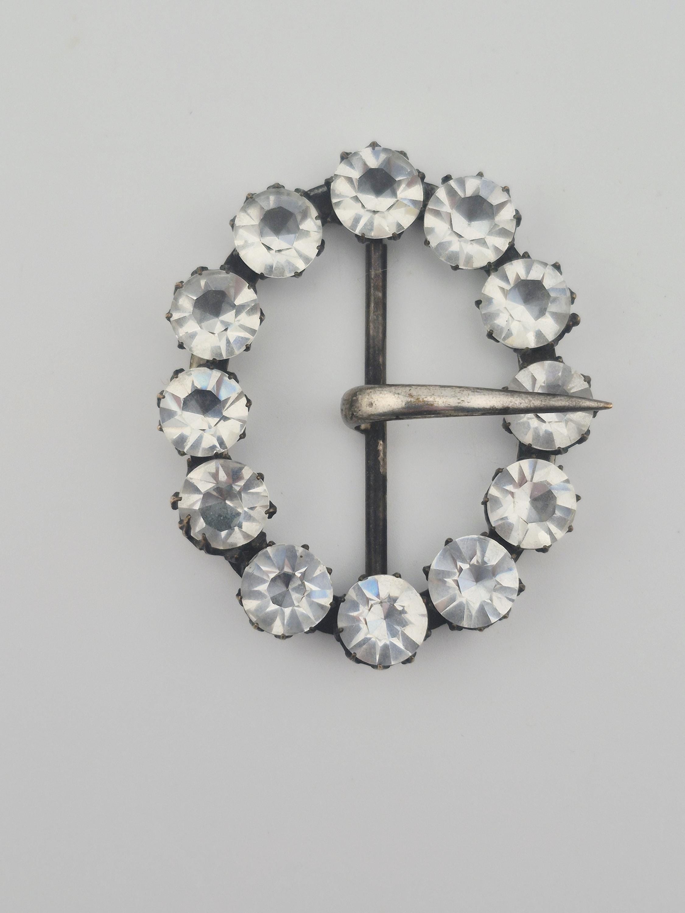 Vintage 1920s Crystal Belt Buckle 2-Part Clasp Silver Metal Art Deco Evening 20s Vintage Glitter Belt - Etsy UK main image 4