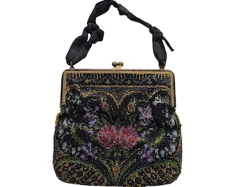 Victorian Micro Beaded Brass Frame Marked Germany