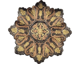 Middeleeuwse Spaanse Damasceense Victoriaanse Revival Valet Schotel