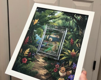 Moldura artística estendida Snorlax SV151 – Impressão brilhante 8x10 (Estojo magnético com proteção UV incluído)